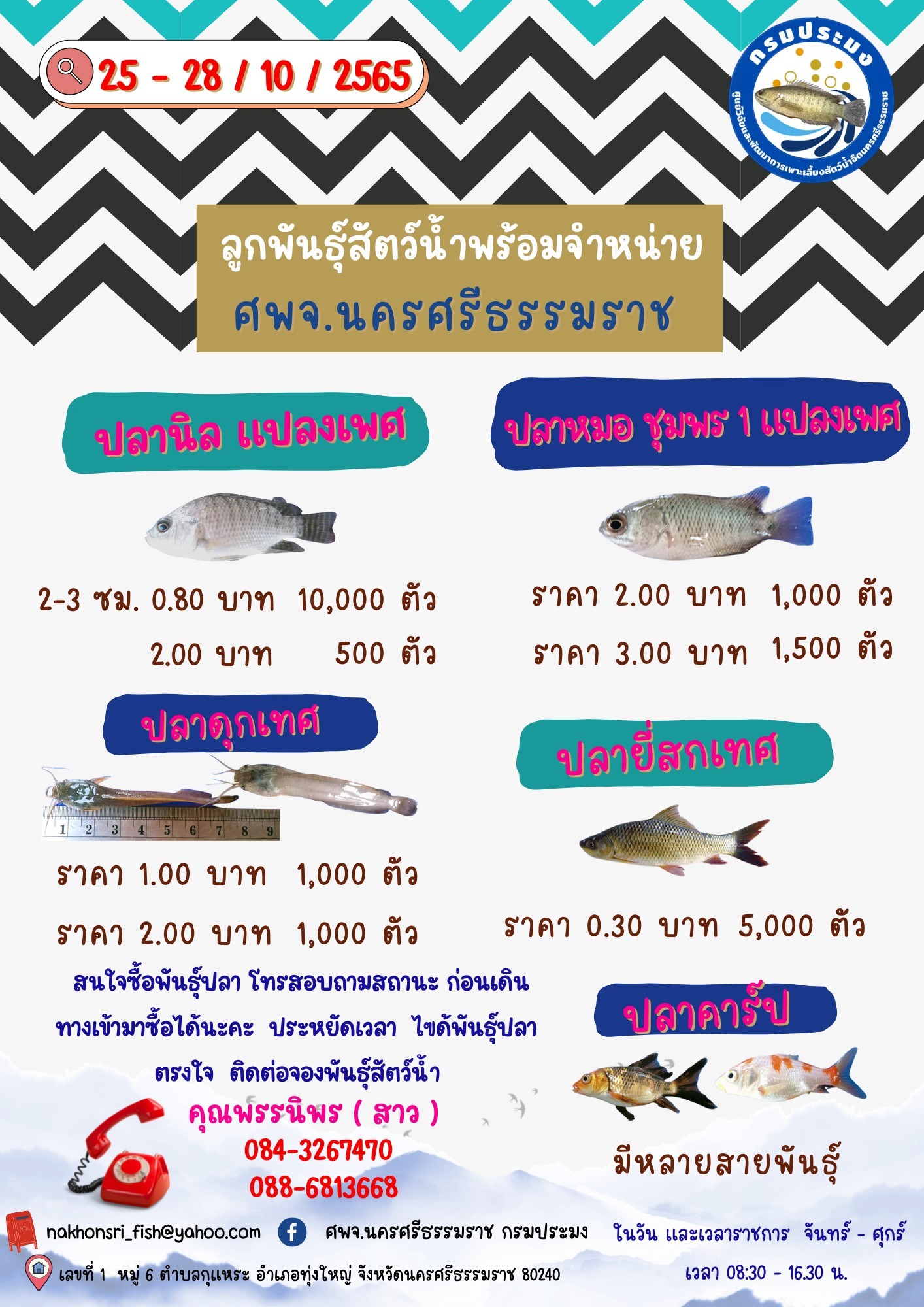 ลูกพันธุ์สัตว์น้ำพร้อมจำหน่าย..คลิก