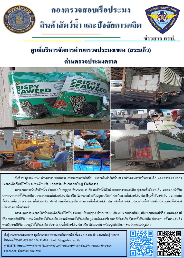 ผลการปฏิบัติงานประจำวันที่ 23 ตุลาคม 2565..คลิก
