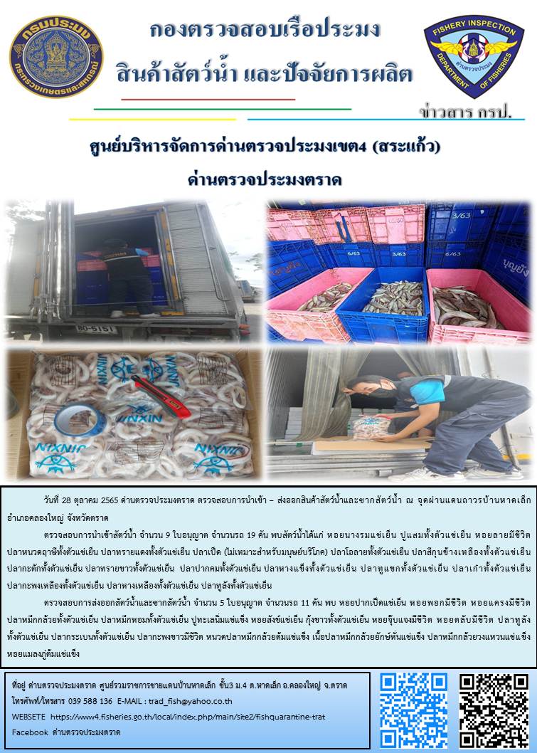 ผลการปฏิบัติงานประจำวันที่ 28 ตุลาคม 2565..คลิก