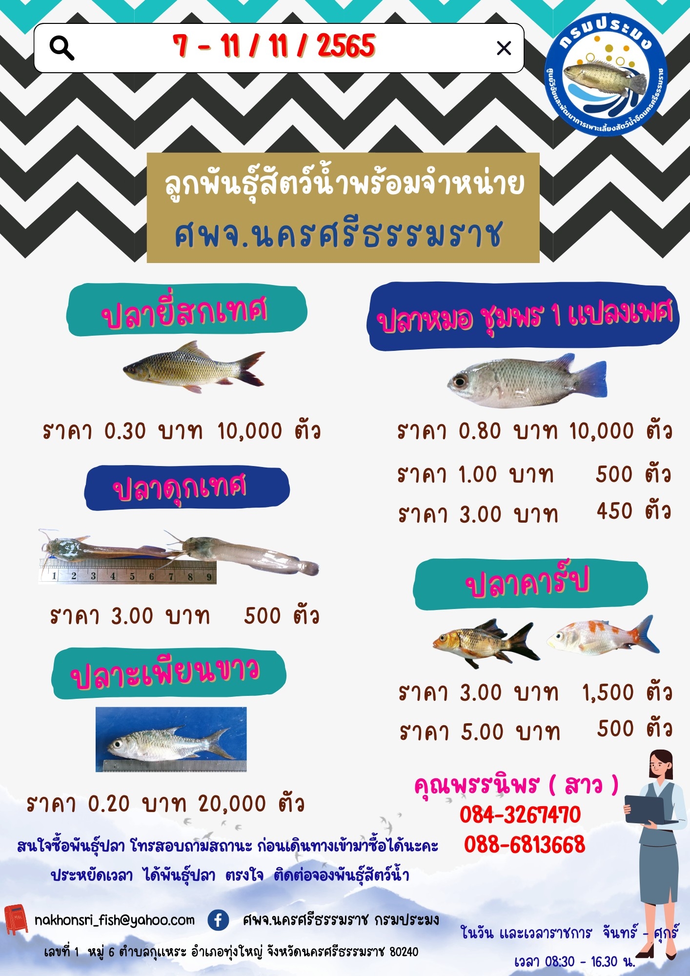 ลูกพันธุ์สัตว์น้ำพร้อมจำหน่าย..คลิก
