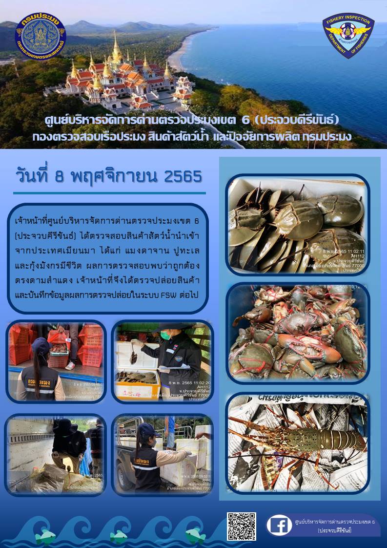 ตรวจสอบสินค้าสัตว์น้ำนำเข้าจากประเทศเมียนมา..คลิก