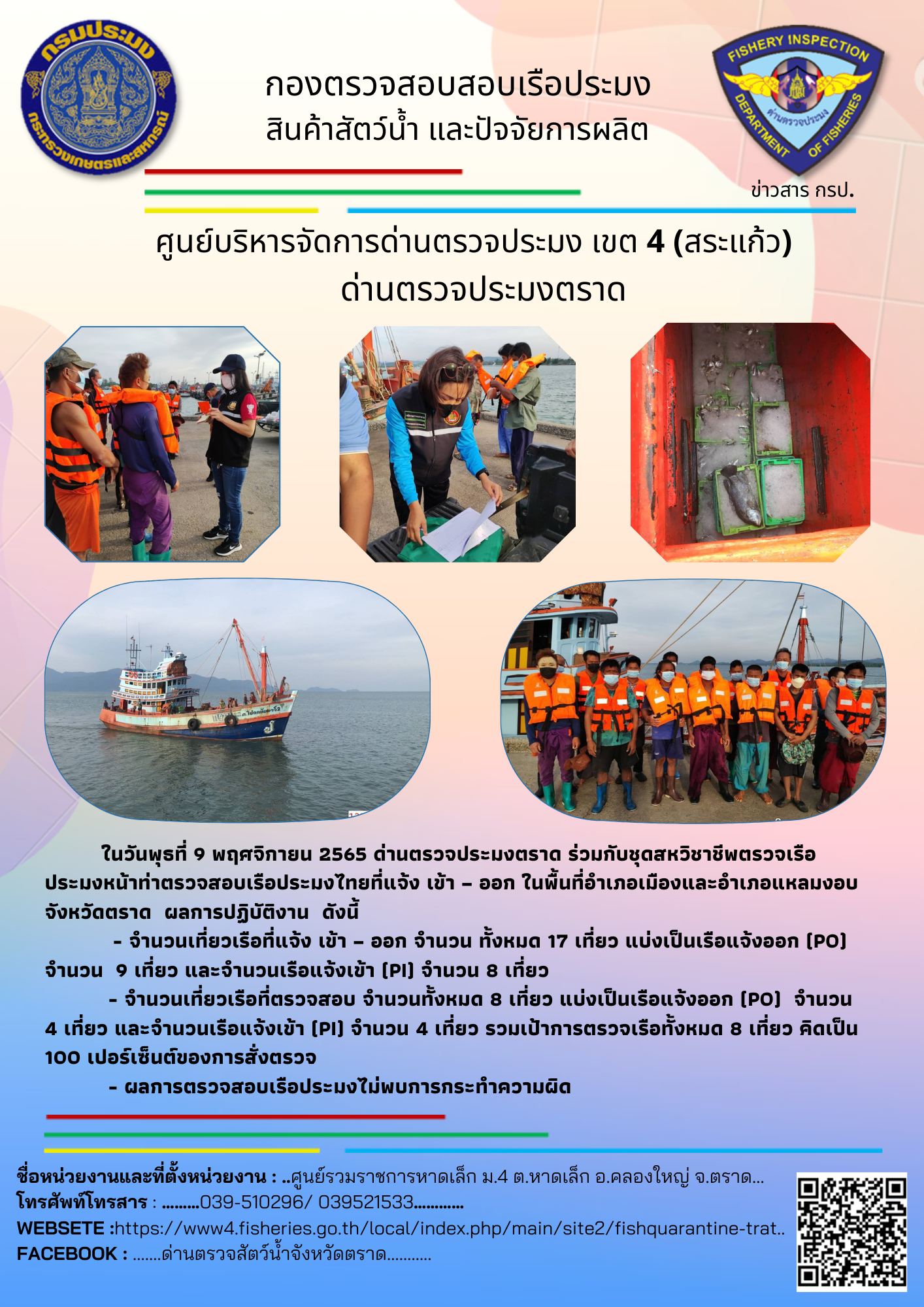 ผลการปฏิบัติงานประจำวันที่ 9 พฤศจิกายน 2565..คลิก
