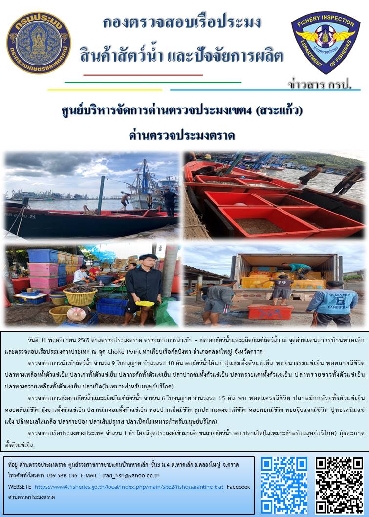 ผลการปฏิบัติงานประจำวันที่ 11 พฤศจิกายน 2565..คลิก