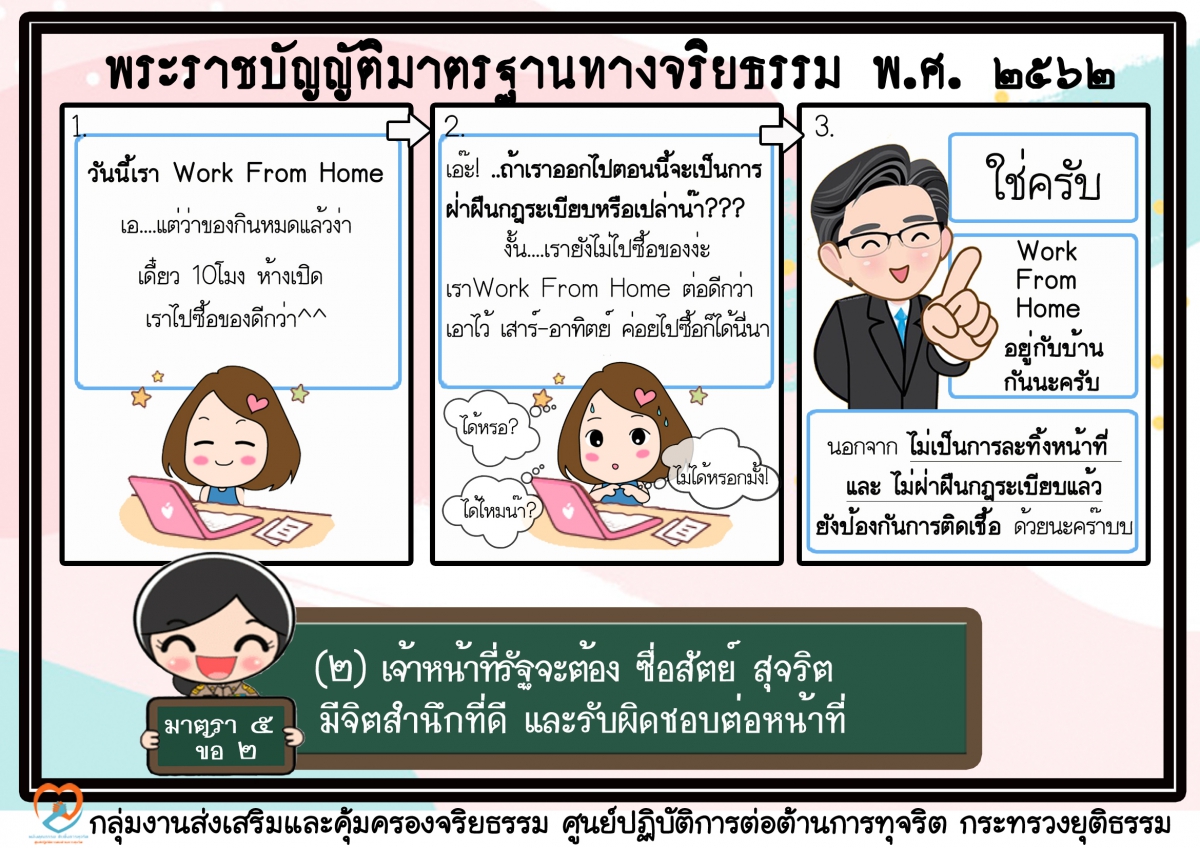 ประชาสัมพันธ์การรณรงค์มาตรฐานทางจริยธรรมเกี่ยวกับพระราชบัญญัติมาตรฐานทางจริยธรรม พ.ศ. 2562