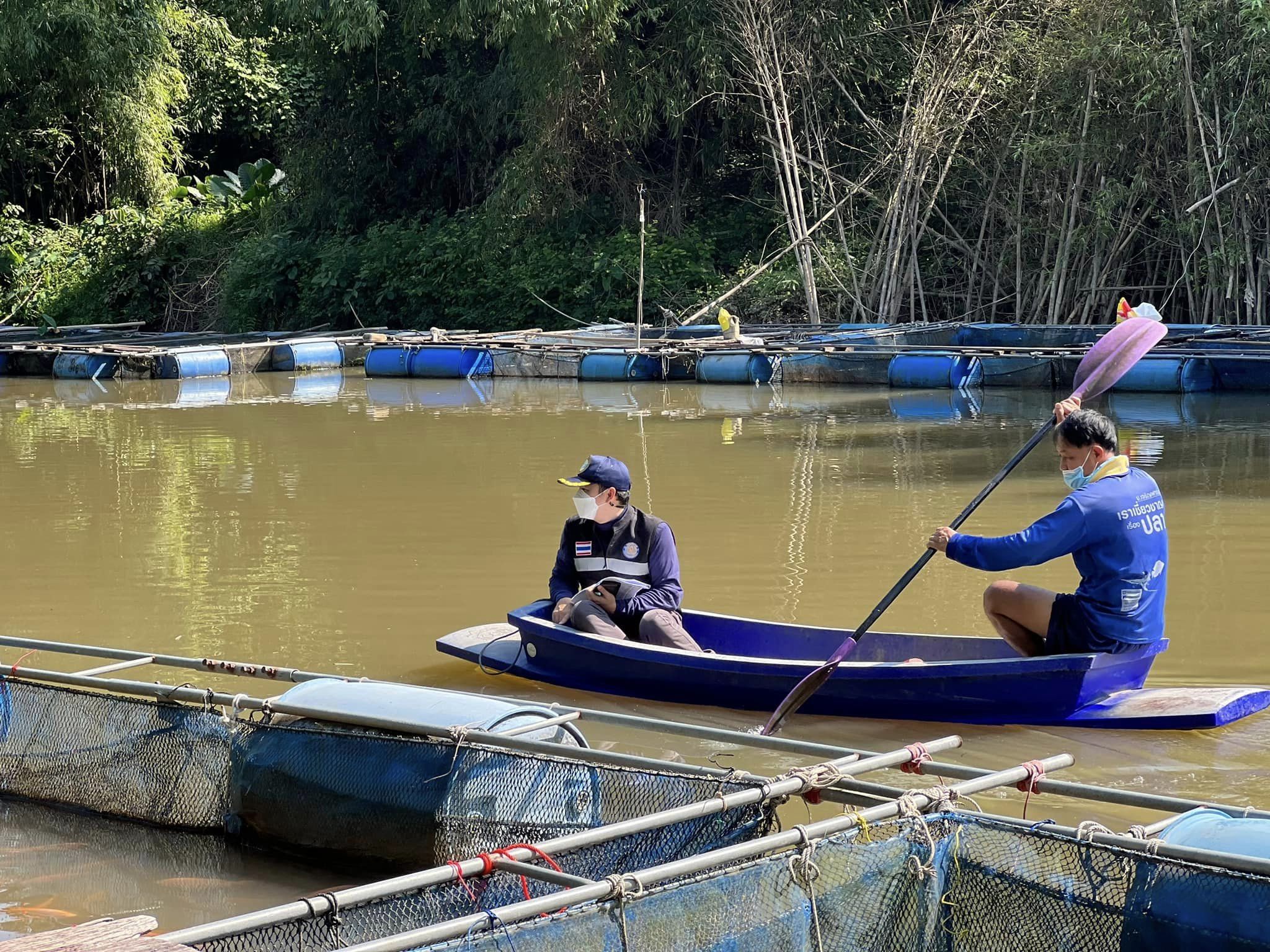 เข้าตรวจสอบพิกัดทางภูมิศาสตร์ เกษตรกรผู้เพาะเลี้ยงสัตว์น้ำในที่สาธารณะสมบัติของแผ่นดิน ในพื้นที่ตำบลสาริกา..คลิก