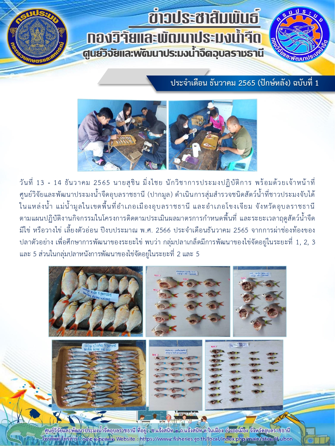ข่าวประชาสัมพันธ์ ประจำเดือน ธันวาคม 2565 (ปักษ์หลัง) ฉบับที่ 1..คลิก