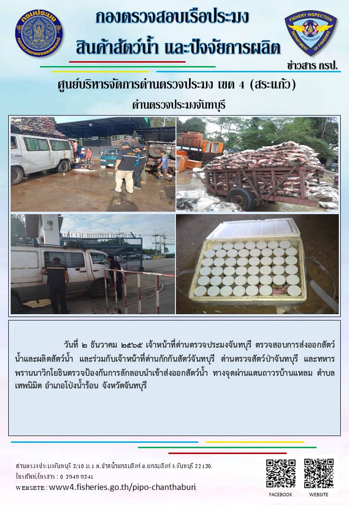 รายงานการปฏิบัติงานประจำวันที่ 2 ธันวาคม 2565