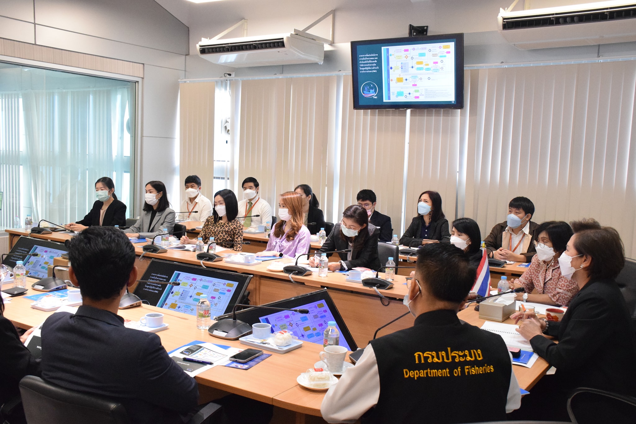 ให้การต้อนรับคณะทำงานในการศึกษาดูงานเรื่องระบบติดตามเรือประมง (VMS) และบทบาทหน้าที่การทำงานของศูนย์ปฏิบัติการเฝ้าระวังการทำการประมง (Fisheries Monitoring Center : FMC)..คลิก