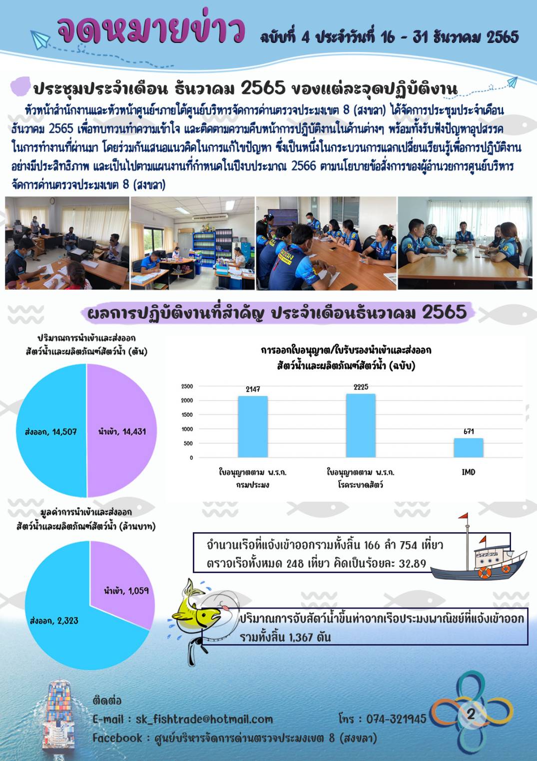 จดหมายข่าวศบป.8  ฉบับที่ 4  ประจำวันที่ 16-31 ธันวาคม 2565..คลิก