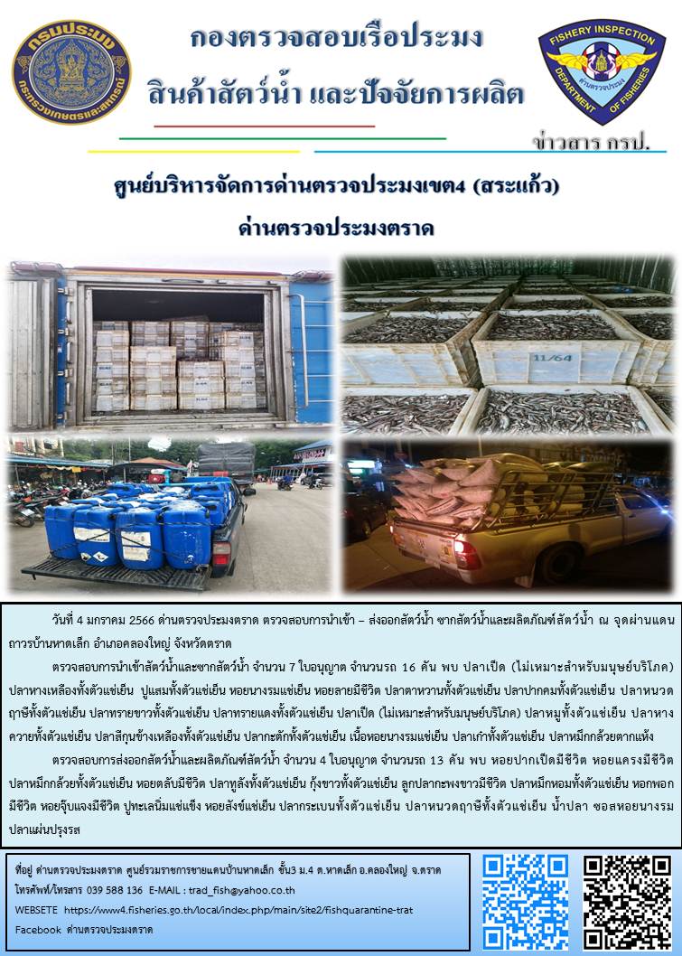 ผลการปฏิบัติงานประจำวันที่ 4 มกราคม 2566..คลิก