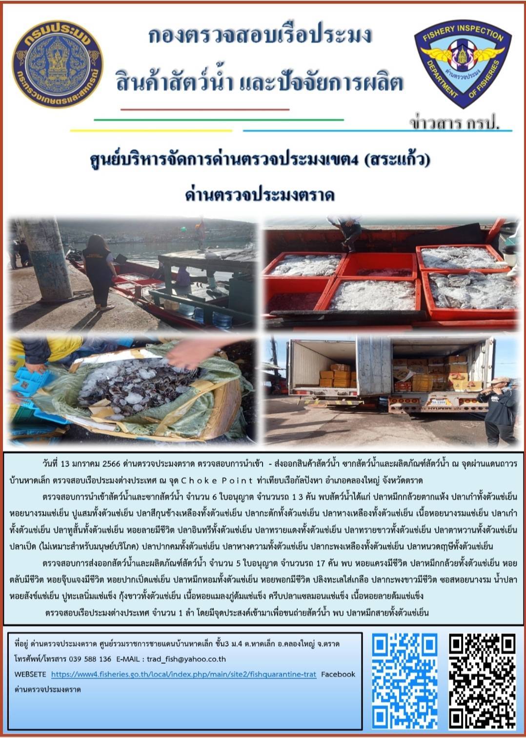 ผลการปฏิบัติงานประจำวันที่ 13 มกราคม 2566..คลิก