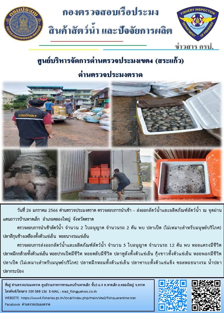 ผลการปฏิบัติงานประจำวันที่ 26 มกราคม 2566..คลิก