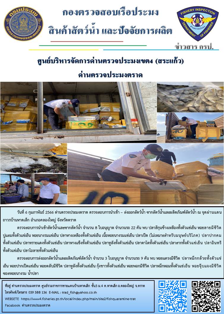 ผลการปฏิบัติงานประจำวันที่ 6 กุมภาพันธ์ 2566..คลิก