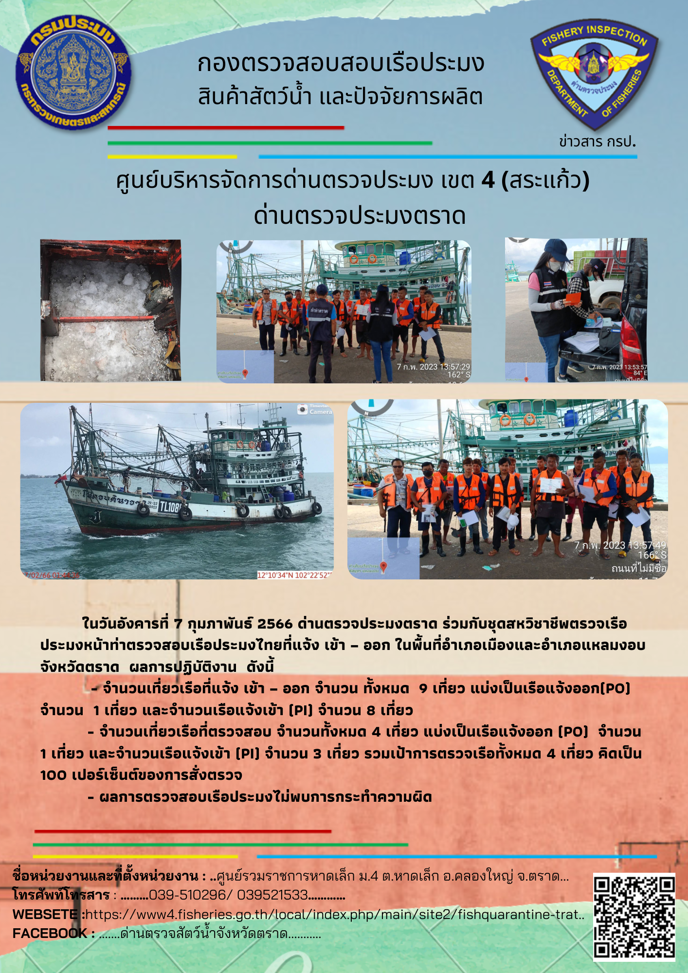 ผลการปฏิบัติงานประจำวันที่ 7 กุมภาพันธ์ 2566..คลิก