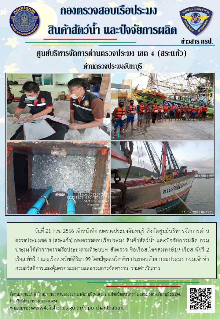 รายงานการปฏิบัติงานประจำวันที่ 21 กุมภาพันธ์ 2566