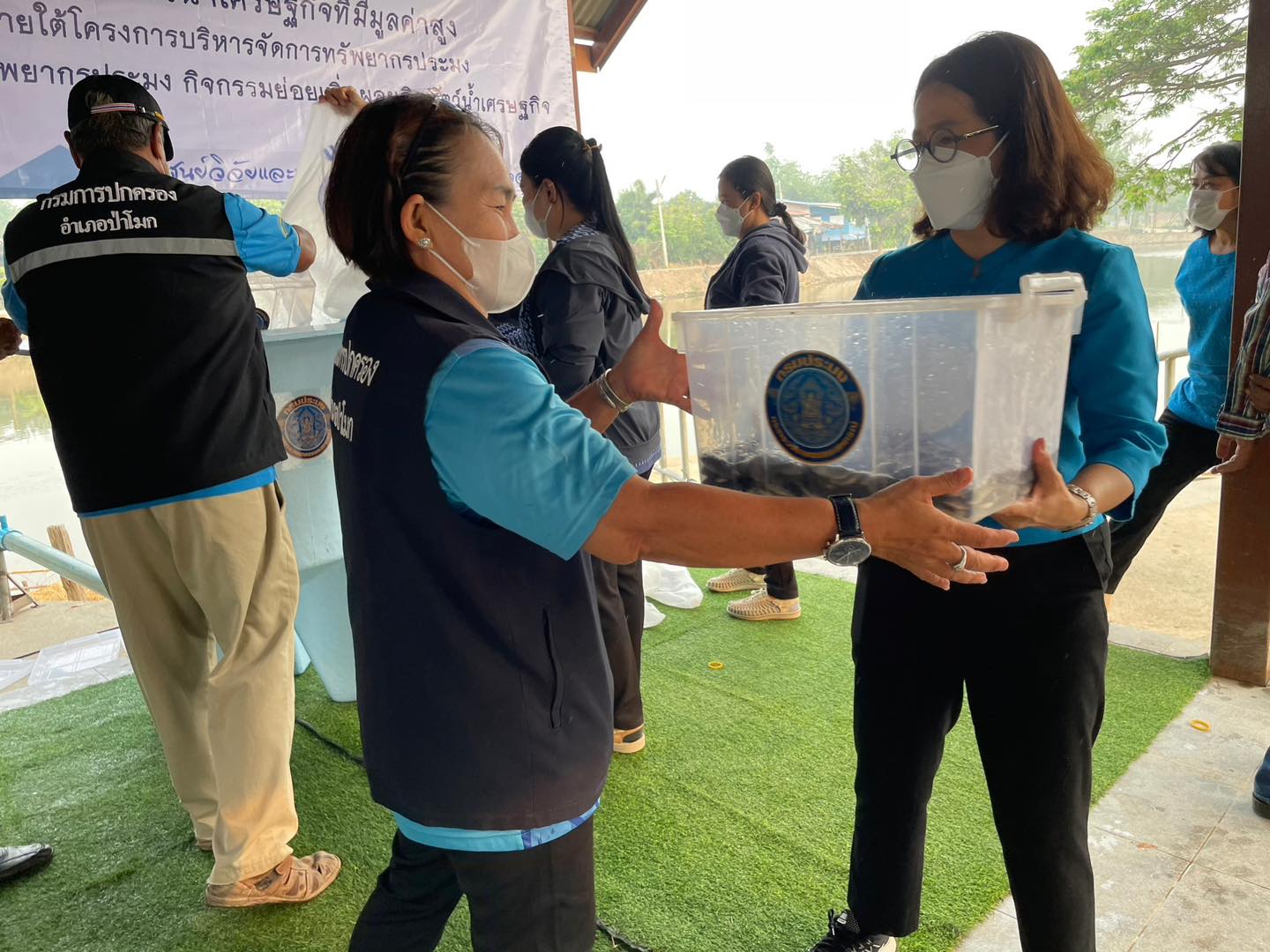 ปล่อยพันธุ์สัตว์น้ำลงสู่แหล่งน้ำ โครงการเพิ่มผลผลิตสัตว์น้ำเศรษฐกิจที่มีมูลค่าสูงเพื่อสร้างรายได้ ภายใต้โครงการบริหารจัดการทรัพยากรประมง..คลิก