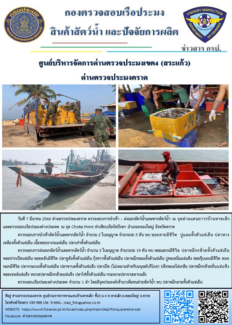 ผลการปฏิบัติงานประจำวันที่ 7 มีนาคม 2566..คลิก