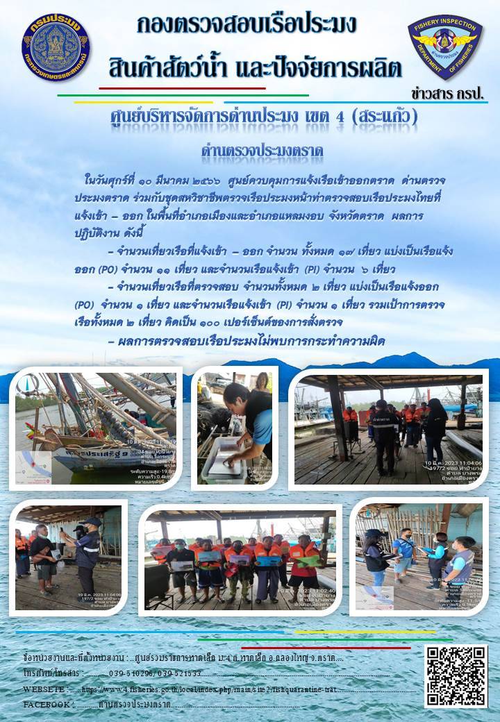 ผลการปฏิบัติงานประจำวันที่ 10 มีนาคม 2566..คลิก