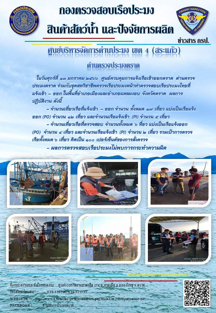 ผลการปฏิบัติงานประจำวันที่ 13 มีนาคม 2566..คลิก
