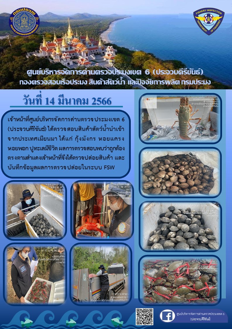 ตรวจสอบสินค้าสัตว์น้ำนำเข้าจากประเทศเมียนมา..คลิก