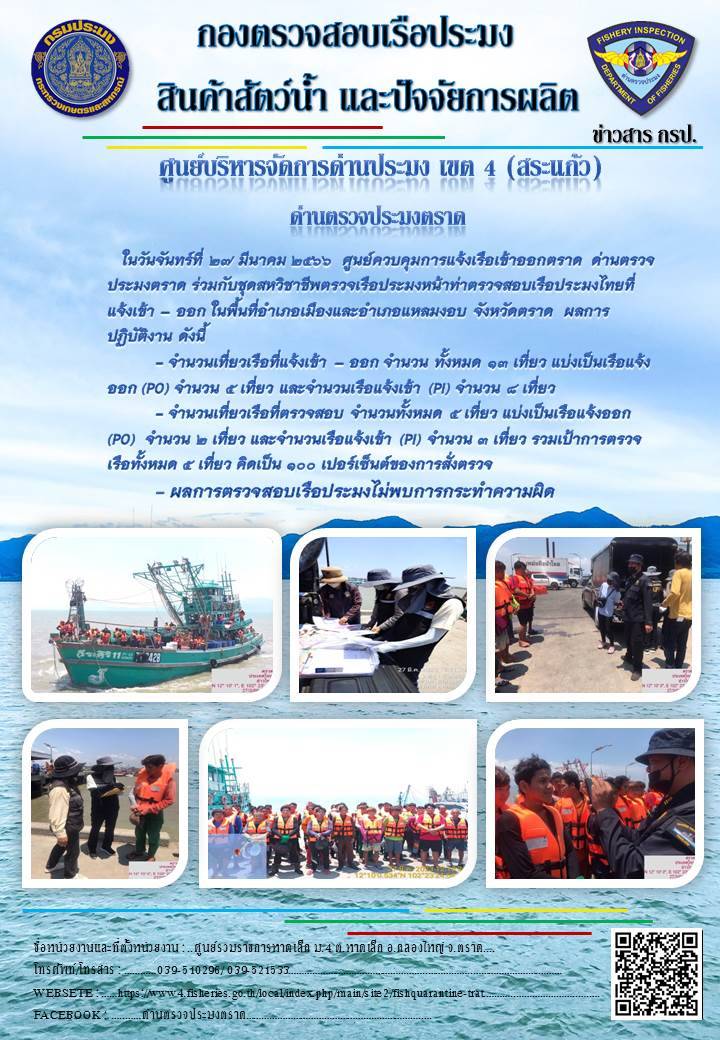ผลการปฏิบัติงานประจำวันที่ 27 มีนาคม 2566..คลิก