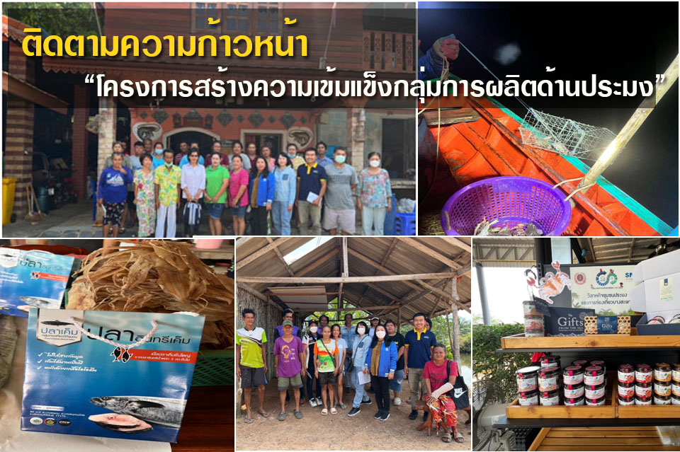 กองนโยบายและแผนพัฒนาการประมง ติดตามความก้าวหน้าโครงการสร้างความเข้มแข็ง กลุ่มการผลิตด้านประมง กิจกรรมสร้างความเข้มแข็งกลุ่มการผลิตด้านประมง ในพื้นที่ 4 จังหวัด