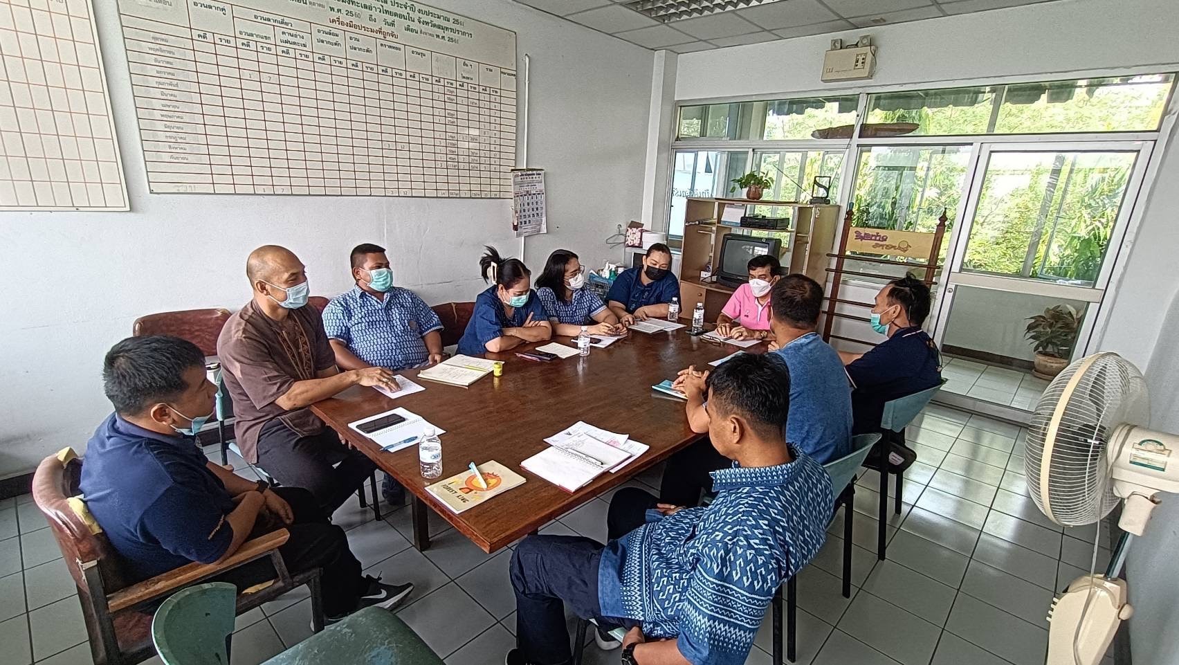 ประชุมเพื่อติดตามงานประจำไตรมาส การใช้งบประมาณ ระเบียบ/คำสั่งที่เกี่ยวข้อง และปัญหาอุปสรรคในการการปฎิบัติประจำไตรมาส