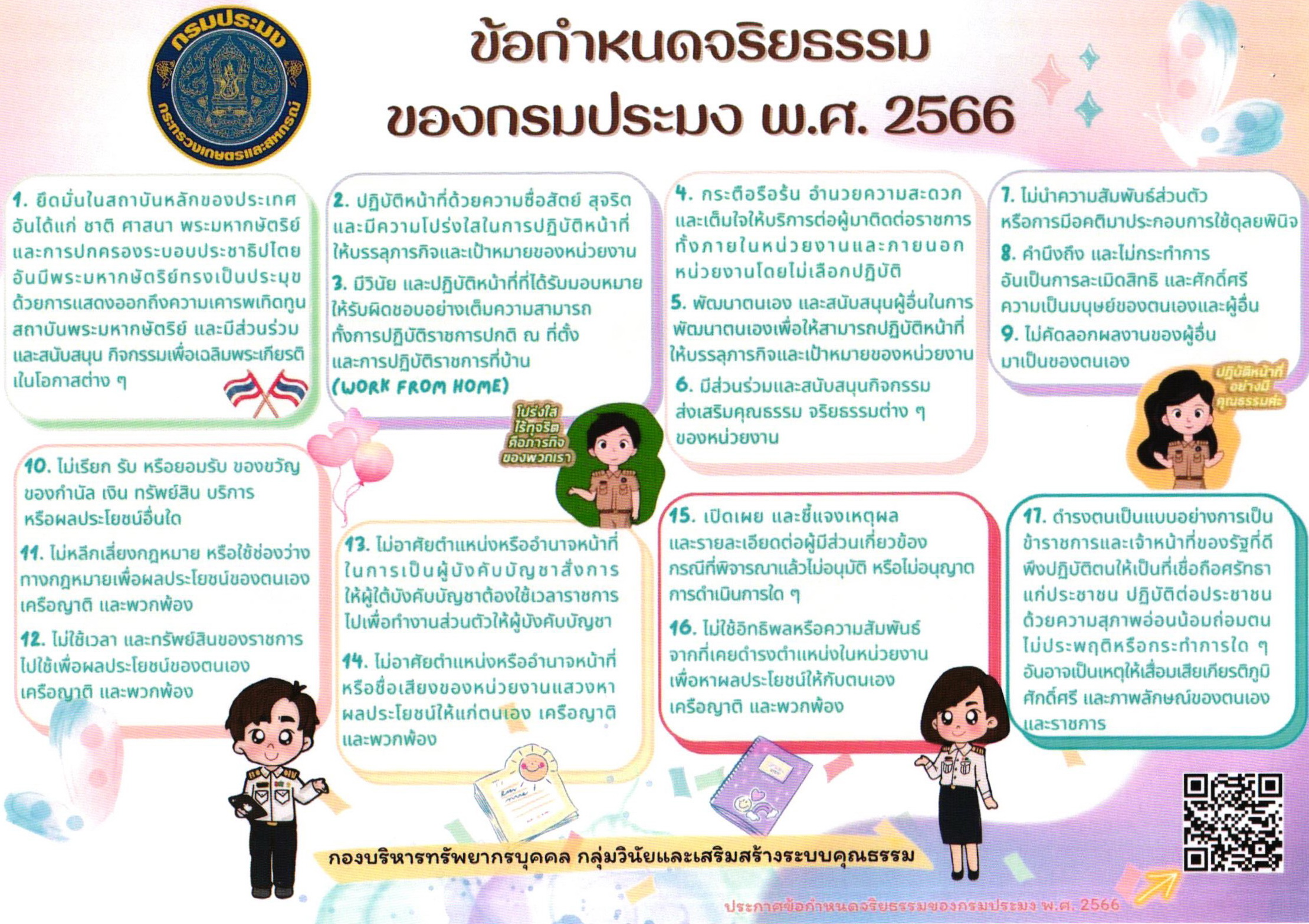 ข้อกำหนดจริยธรรม ของกรมประมง พ.ศ. 2566..คลิก