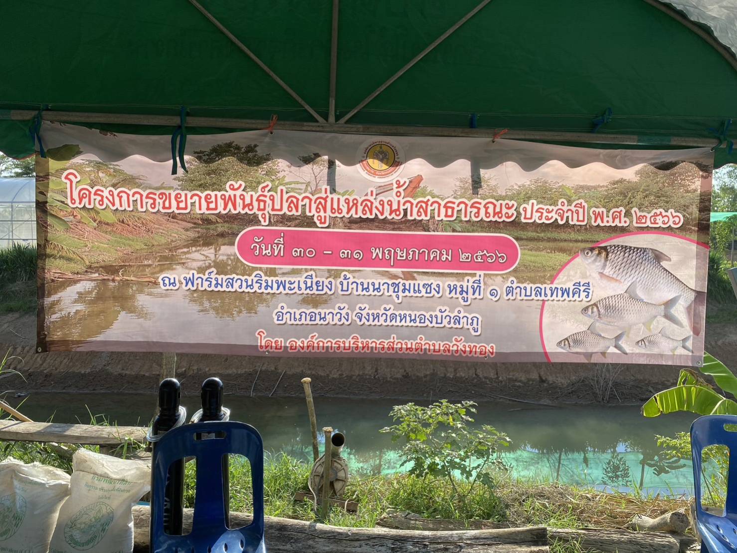 วันที่ 30 พฤษภาคม พ.ศ. 2566  นายเมธา ตาลเหล็ก ประมงอำเภอนากลาง พร้อมด้วยนายไพศาล ศรีคูณ เจ้าหน้าที่กลุ่มพัฒนาและส่งเสริมอาชีพการประมง สำนักงานประมงจังหวัดหนองบัวลำภู ร่วมกิจกรรมจัดฝึกอบรมเกษตรกรโครงการขยายพันธุ์ปลาสู่แหล่งน้ำสาธารณะ ประจำปี 2566..คลิก