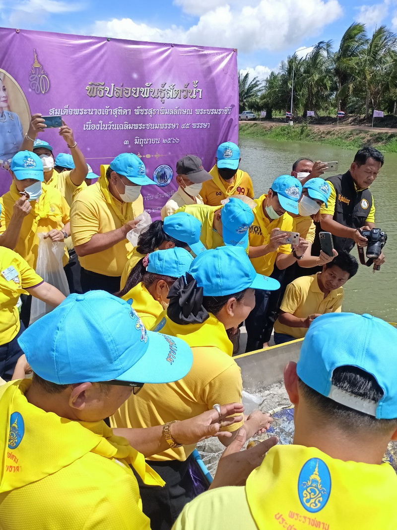 ร่วมพิธีปล่อยพันธุ์สัตว์น้ำ เพื่อเฉลิมพระเกียรติสมเด็จพระนางเจ้า ฯ..คลิก