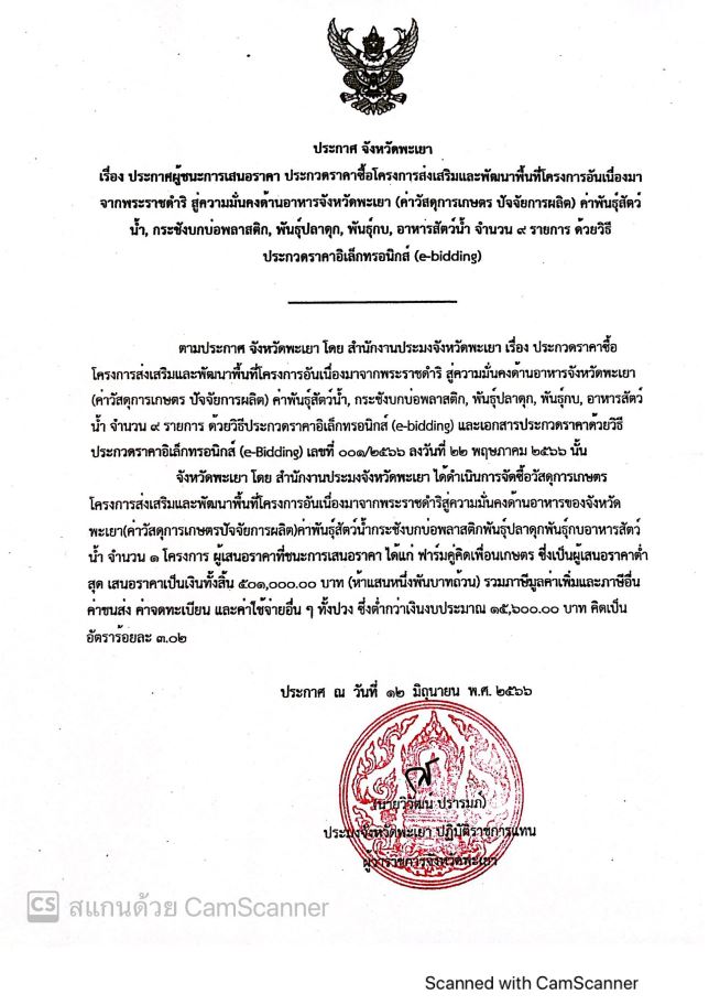 ประกาศ จังหวัดพะเยา..คลิก