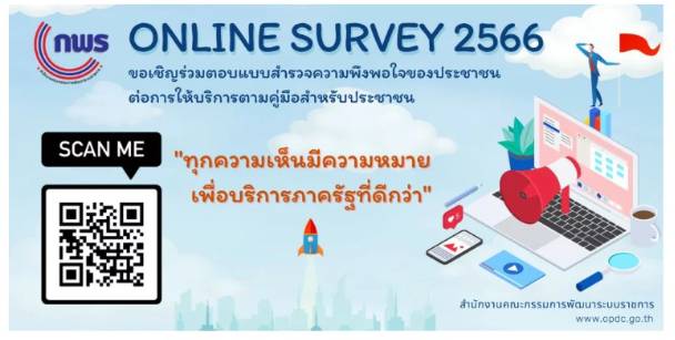 ขอเชิญร่วตอบแบบสำรวจความพึงพอใจประชาชนต่อการให้บริการตามคู่มือสำหรับประชาชน..คลิก