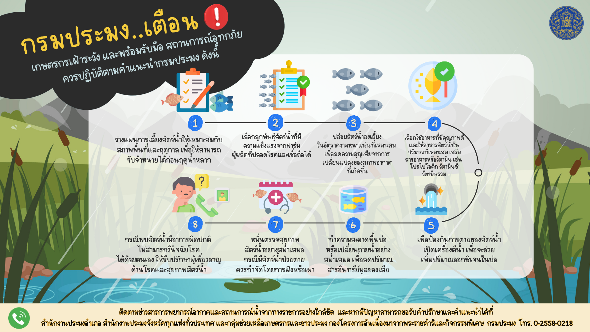เตือนเกษตรกร! เฝ้าระวังและพร้อมรับมือ สถานการณ์อุทกภัย ปี 66..คลิก