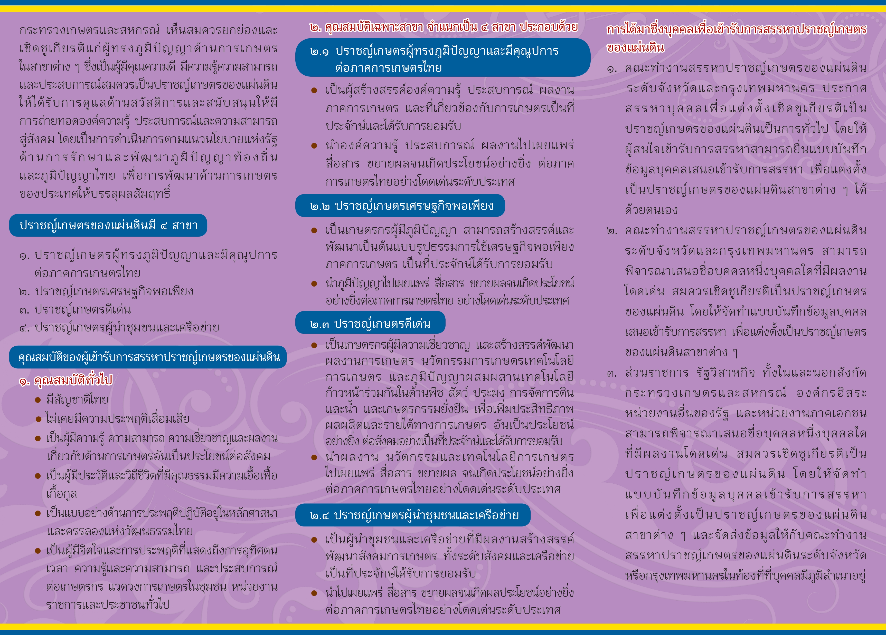การสรรหาปราญ์เกษตรของแผ่นดิน ประจำปี 2567..คลิก