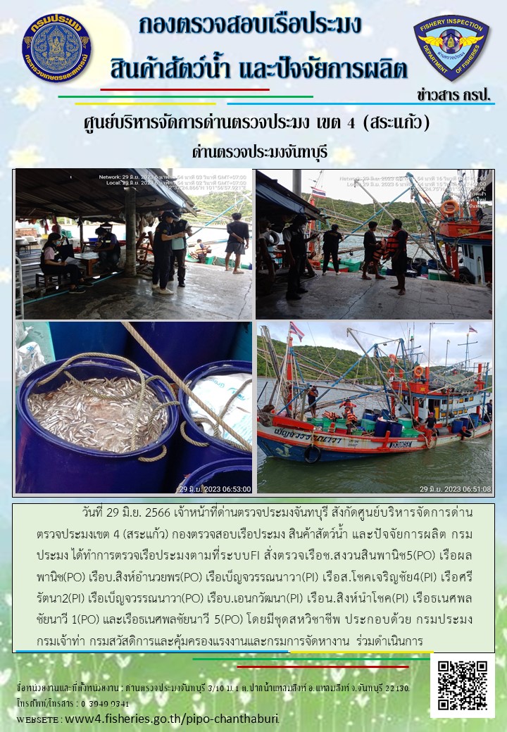 รายงานการปฏิบัติงานประจำวันที่ 29 มิถุนายน 2566