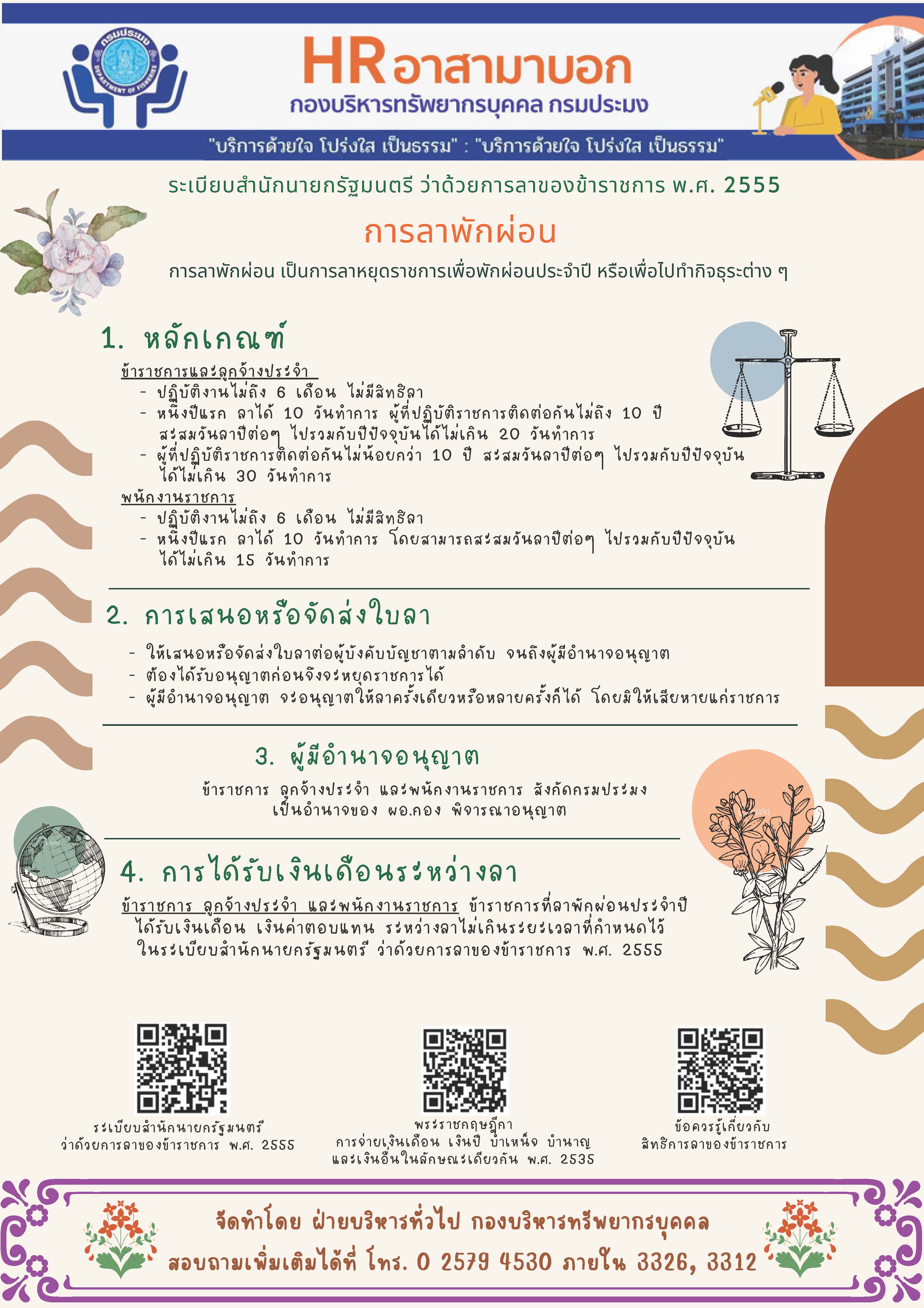 แนวทางการปฏิบัติการลาพักผ่อน..คลิก