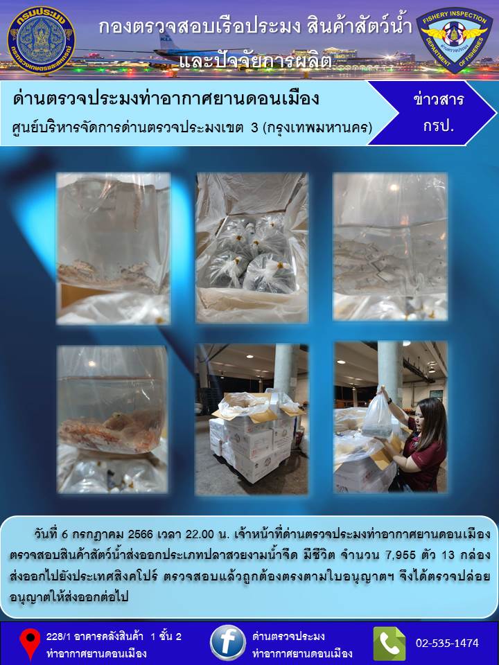 ตรวจสอบสินค้าสัตว์น้ำส่งออก..คลิก