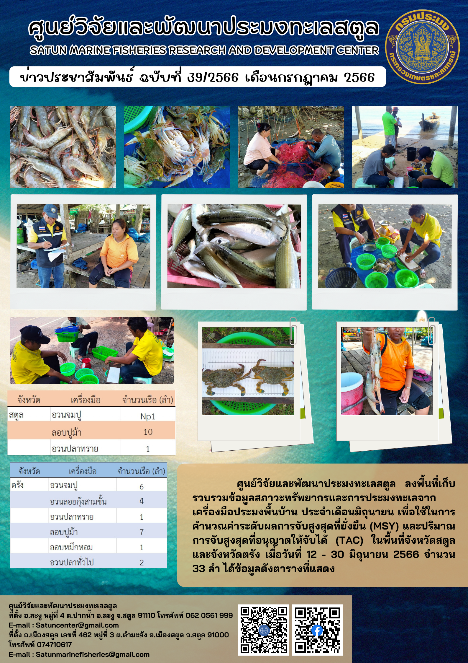 ข่าวประชาสัมพันธ์ ฉบับที่ ๓๙/๒๕๖๖ ประจำเดือนกรกฎาคม ๒๕๖๖..คลิก