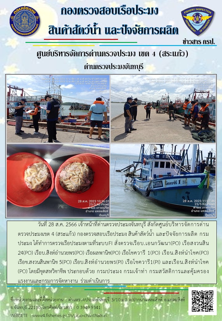 รายงานการปฏิบัติงานประจำวันที่ 28 สิงหาคม 2566..คลิก