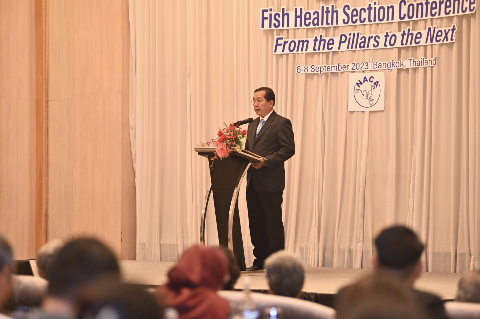 พิธีเปิดการประชุมสัมมนาระหว่างประเทศ Fish Health Section of the Asian Fisheries Society (FHS-AFS) Conference: From the Pillars to the Next..คลิก