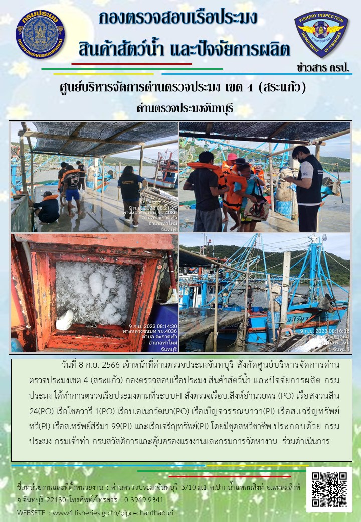 รายงานการปฏิบัติงานประจำวันที่ 8 กันยายน 2566