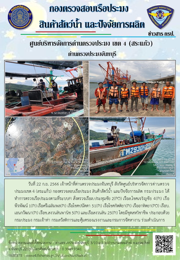 รายงานการปฏิบัติงานประจำวันที่ 22 กันยายน 2566