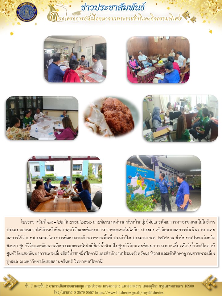 ติดตามผลการดำเนินงาน และผลการใช้จ่ายงบประมาณ โครงการพัฒนาตามศักยภาพของพื้นที่ ปี 2566