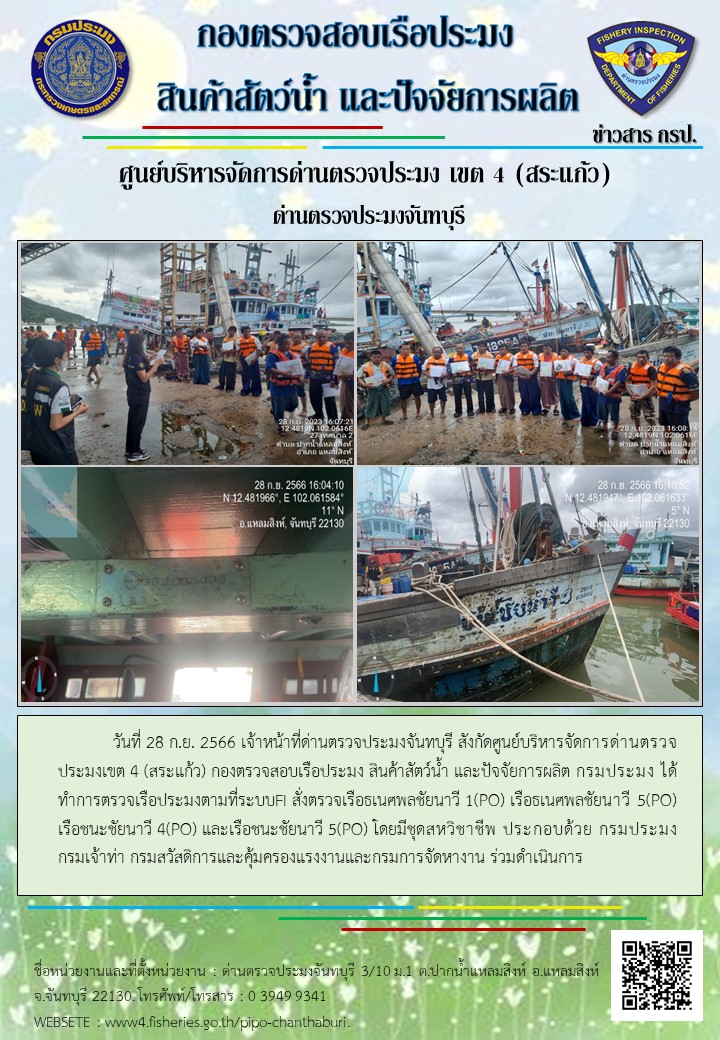 รายงานการปฏิบัติงานประจำวันที่ 28 กันยายน 2566