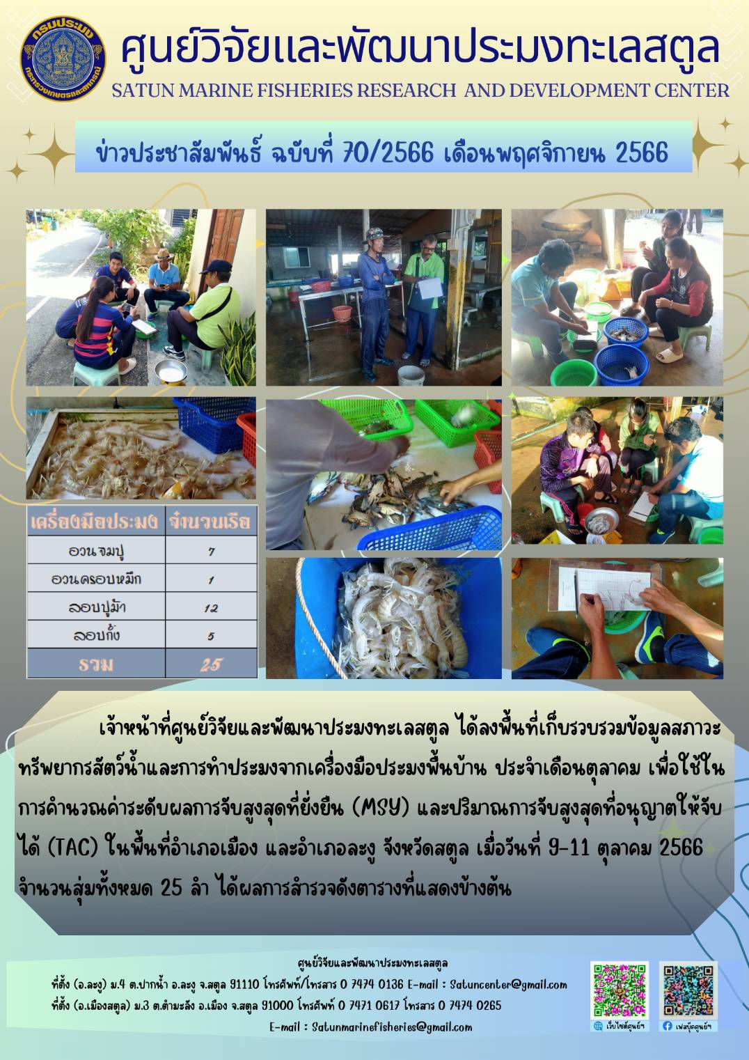 ข่าวประชาสัมพันธ์  ฉบับที่ ๗๐/๒๕๖๖  ประจำเดือนพฤศจิกายน  ๒๕๖๖..คลิก