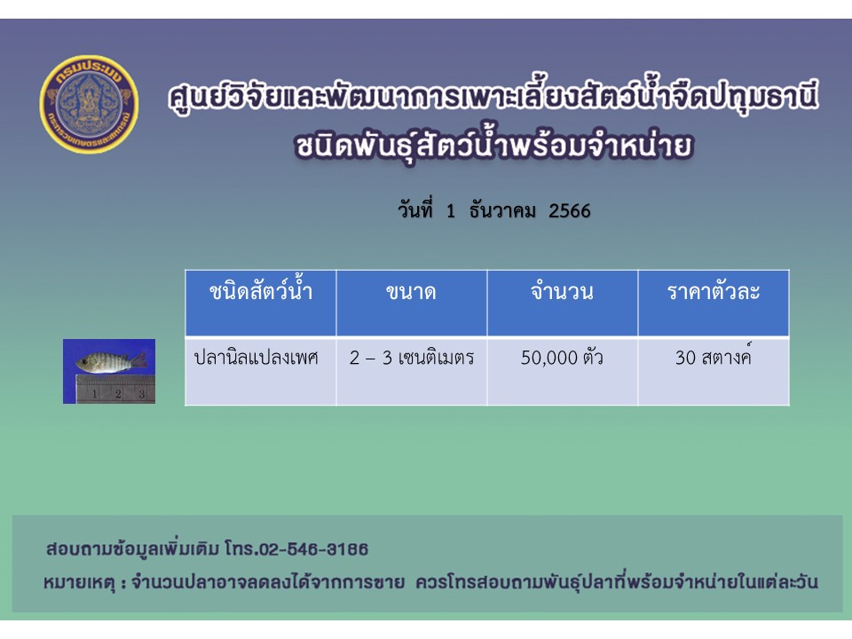 พันธุ์สัตว์น้ำพร้อมจำหน่าย..คลิก