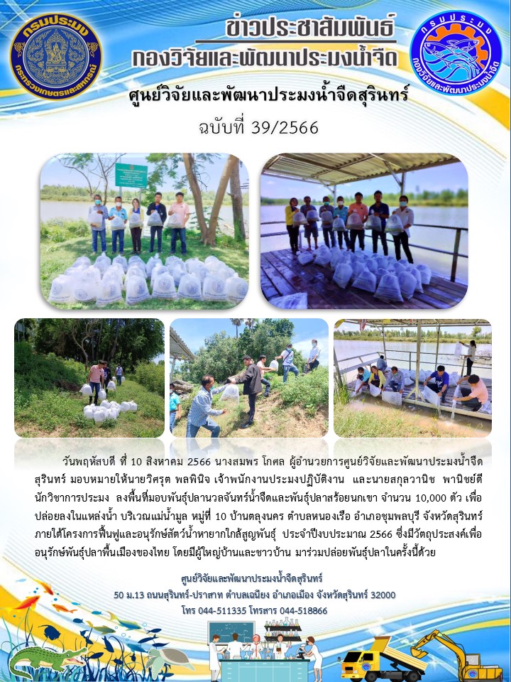 ข่าวประชาสัมพันธ์ ปักษ์แรก สิงหาคม  2566..คลิก
