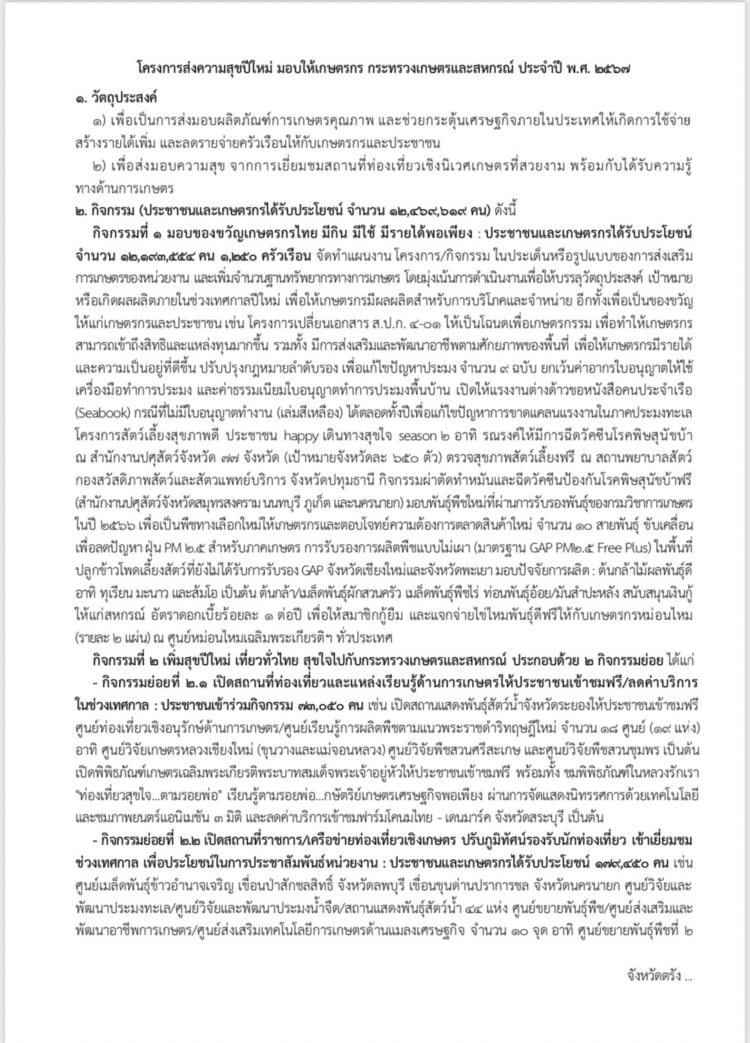 โครงการส่งความสุขปีใหม่ มอบให้เกษตรกร กระทรวงเกษตรและสหกรณ์ ประจำปี พ.ศ.2567..คลิก