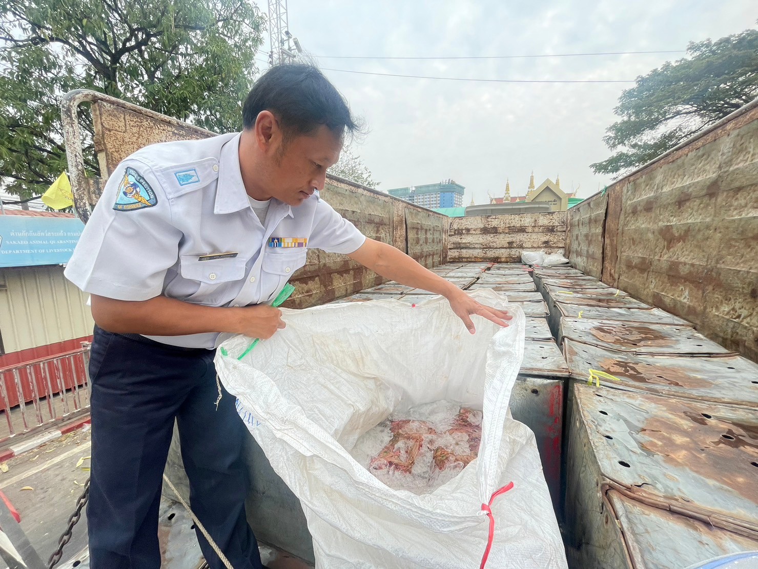 ตรวจสินค้าประมงที่นำเข้า ส่งออก ทางจุดผ่านแดนถาวรบ้านคลองลึก..คลิก