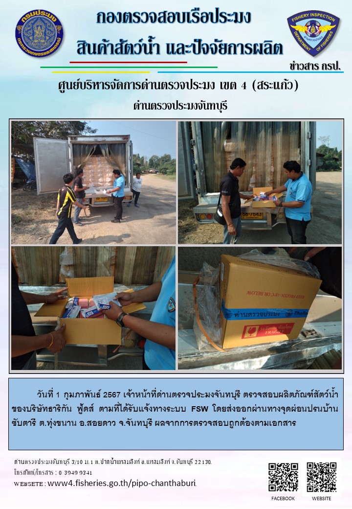 รายงานการปฏิบัติงานประจำวันที่ 1 กุมภาพันธ์ 2567..คลิก